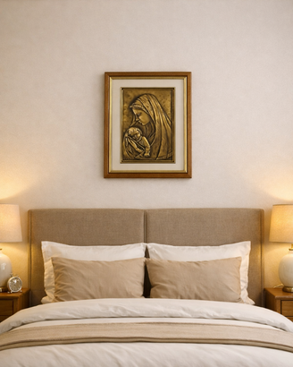 Quadro in bronzo “Madonna con Bambino”