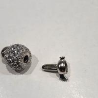 Chiusura per perle Sfera in argento con zirconi