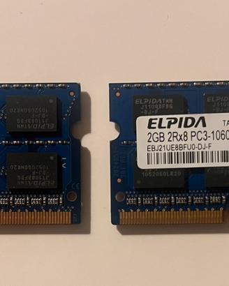 2x2GB RAM Elpida DDR3 SO-DIMM 1333MHz PC3-10600S