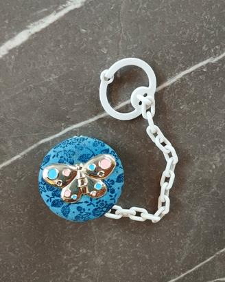 Catenella porta ciuccio con clip in argento 925