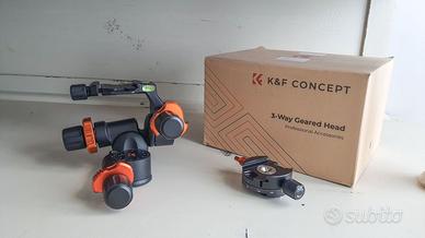 K&F Testa fotografica micrometrica a 3 Vie GD-3W P