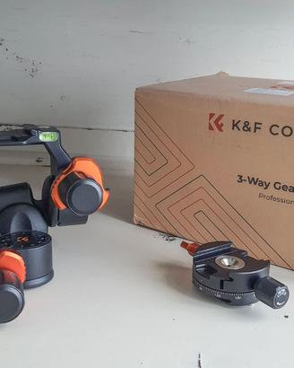 K&F Testa fotografica micrometrica a 3 Vie GD-3W P