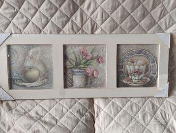 quadro  con tre pannelli stile shabby chic