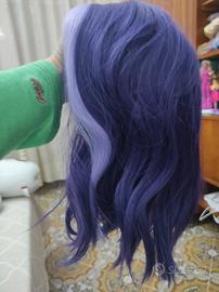 Parrucca viola corta mossa donna cosplay wig lilla