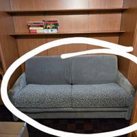 Divano letto in tessuto grigio