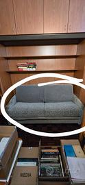 Divano letto in tessuto grigio