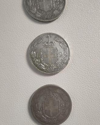 2 lire 1881-84-85 lotto 3 pezzi