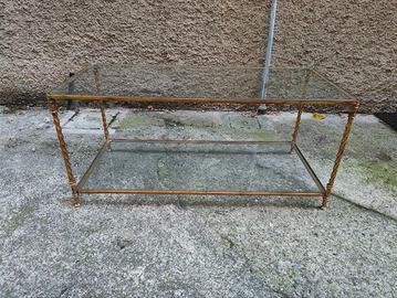 Tavolino in vetro e metallo