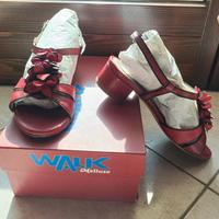 Sandalo Rosso Borgogna a tacco basso Melluso