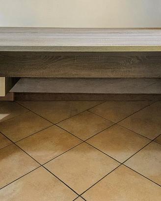 Scrivania Ufficio in Legno per Studio, cm 138x68x7