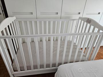 Lettino bambino in legno bianco + Materasso 