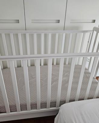 Lettino bambino in legno bianco + Materasso 