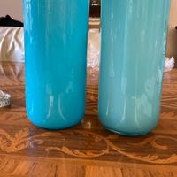 Coppia vasi Villeroy & Boch vetro opalino azzurro