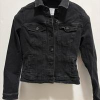 Bershka giacca jeans nera donna taglia M denim