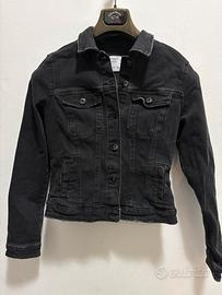 Bershka giacca jeans nera donna taglia M denim