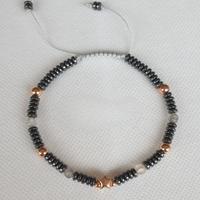 bracciale in ematite nera ed argento 925