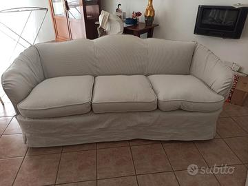 Divano 3 posti bianco piuma d'oca 