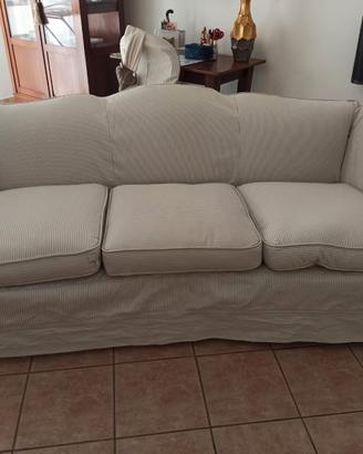 Divano 3 posti bianco piuma d'oca 