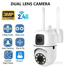 Telecamera wifi 3 MP con doppio obiettivo 