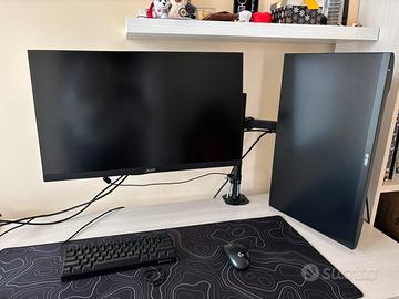 Set Doppio Monitor: Acer 27” + Asus 24” + Supporto