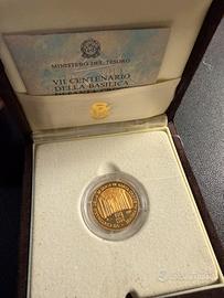 Moneta oro centenario basilica santa croce firenze