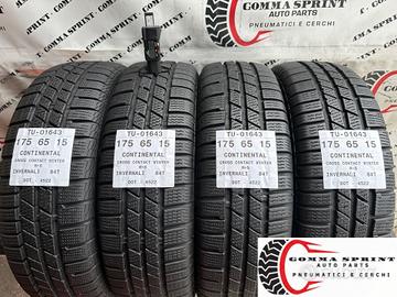 4 PNEUMATICI 175/65 R15 CONTINENTAL INVERNALI 90%