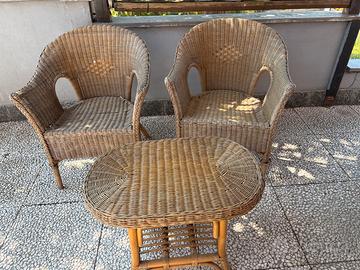 Set giardino due poltrone e tavolino