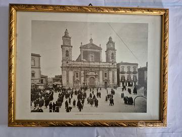 Stampa e cornice antica Monreale e Caltanissetta
