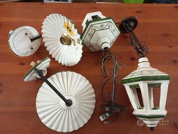 Applique e Lanterne in Ceramica Decorata a Mano -
