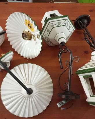 Applique e Lanterne in Ceramica Decorata a Mano -