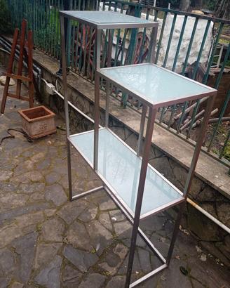 scaffale vetro alluminio 