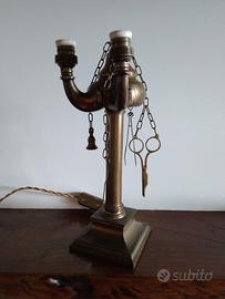 Lampada bouillotte secolo XIX bronzo dorato 2 luci