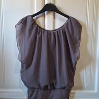 Top a palloncino grigio tortora - Made in Italy - 