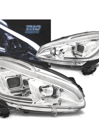 FARI PEUGEOT 208 12-15 TUBO LUCE LED CROMATO