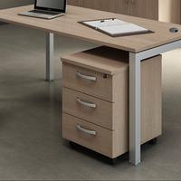 Scrivania con passacavi cassettiera color frassino