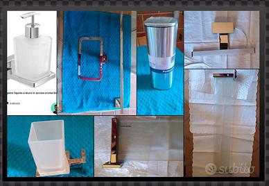 7 Accessori bagno acciaio e vetro satinato