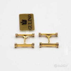 Gemelli in oro giallo 18 kt a bacchettine A.159