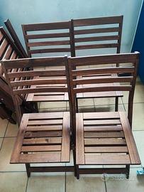 4 sedie da esterno Ikea Applaro in legno 