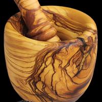 mortaio in legno di ulivo