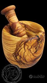 mortaio in legno di ulivo