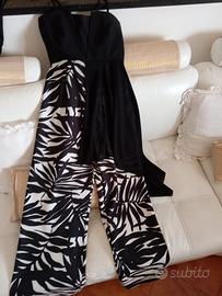 vestito a pantalone bianco e nero 