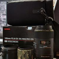 Sigma 105mm f/2.8 EX DG Macro OS HSM attacco CANON