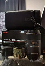 Sigma 105mm f/2.8 EX DG Macro OS HSM attacco CANON