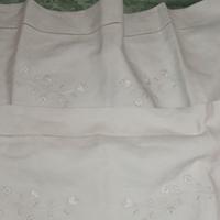 lenzuolo puro lino con ricami e pizzi