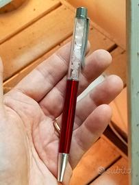 Penna con Cristalli di Quarzo Rosa 