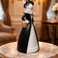 Statuetta Elegante Lady Coniglio in Resina 28 cm