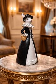 Statuetta Elegante Lady Coniglio in Resina 28 cm