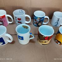 8 MUG TAZZE CARTONI DISNEY LOONEY KITTY BUGS