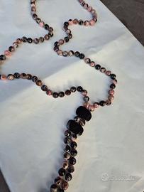 Collana lunga di pietre vere senza gancio