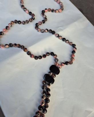 Collana lunga di pietre vere senza gancio
